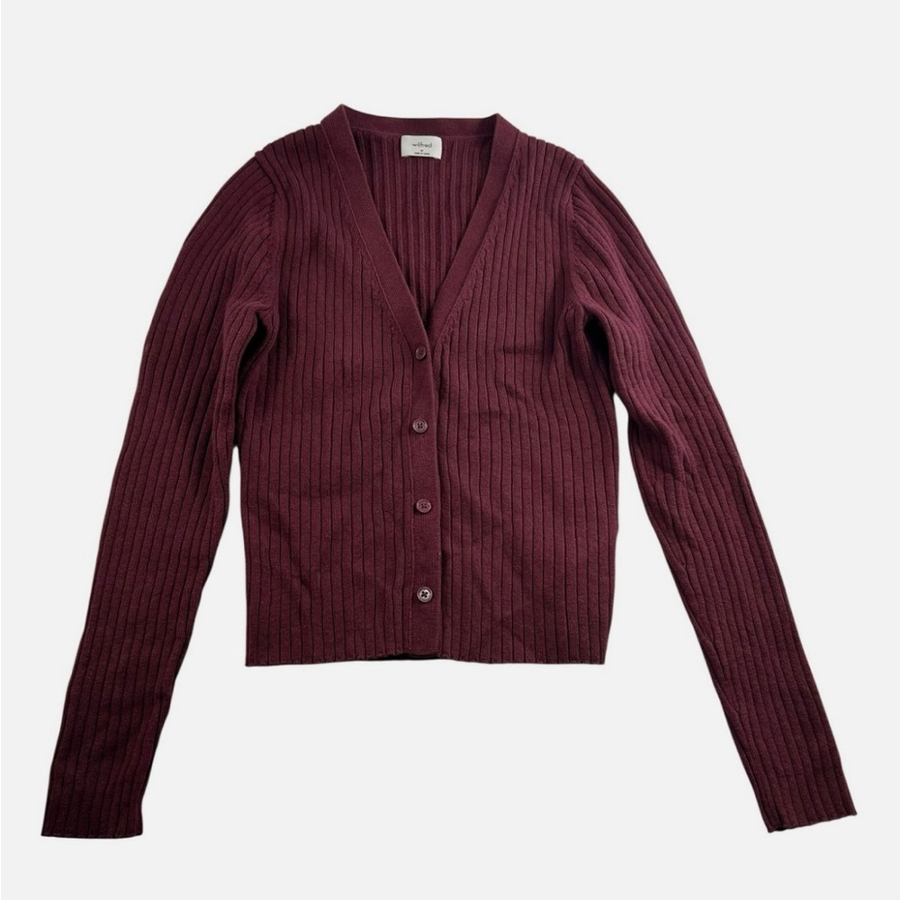 Aritzia Manila Merino wool and cotton cardigan Ashy Rose